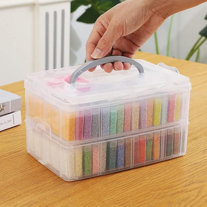 Douorgan 2-Tier Diamond Painting Storage Containers Portable Bead Organizer and - Image 6