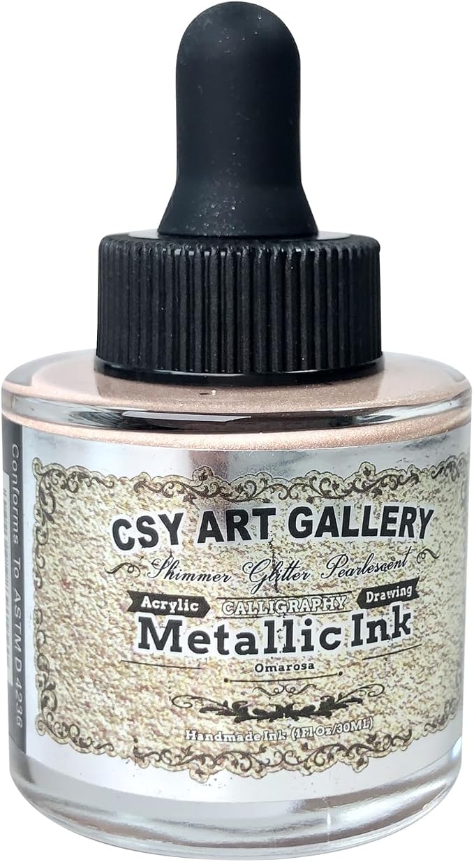 CSY Art Gallery Metallic -Glitter Acrylic Ink Bottle Omarosa- Versatile Drawing by CSY+art+gallery