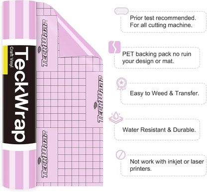 TECKWRAP Permanent Adhesive Vinyl 12" x 10ft, Glossy Sweet Pink - Image 2