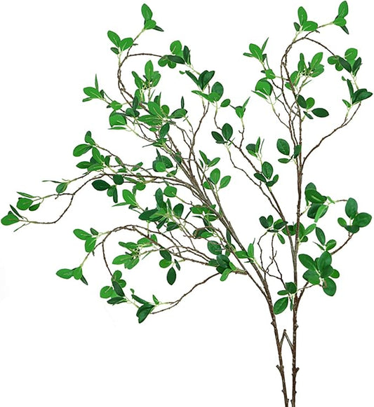 Ollain 43" Artificial Greenery Stems Plants Faux Leaf Green Eucalytus Branches by Ollain