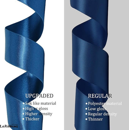 LaRibbons Navy Satin Ribbon 1 1/2 Inch 50 Yards Luxury Double Faced Blue Silk - Image 6