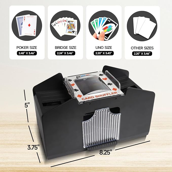 GSE Games & Sports Expert 4-Deck Automatic Card Shuffler, AC/DC-Power & - Image 2