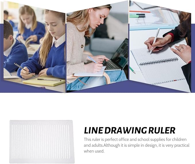 Ciieeo Lettering Stencils Straight Line Stencil Calligraphy Paper Address - Image 5