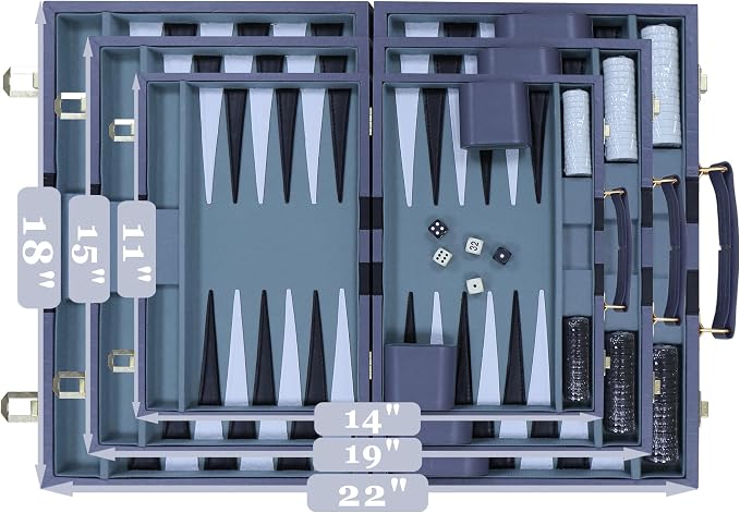 Backgammon Set - Classic Board Game - Portable Travel Strategy Backgammon Game - Image 5