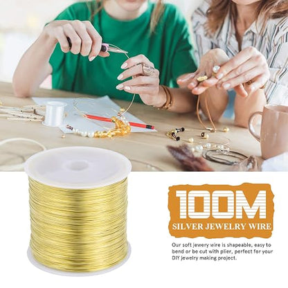 26 Gauge Craft Wire Jewelry Wire 100M/0.4mm Gold Plated Thin Brass Wire Soft - Image 2