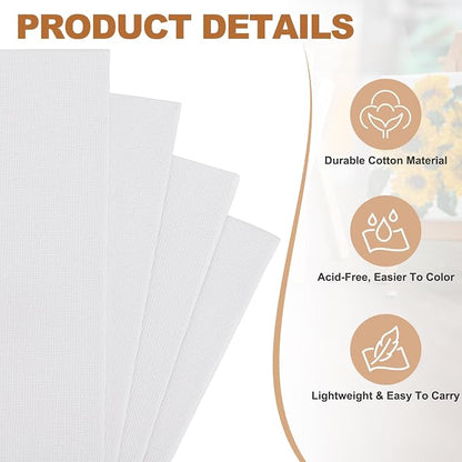 MECCANIXITY Canvas Boards for Painting, 6x8 Cotton Blank Primed Art Canvas - Image 3