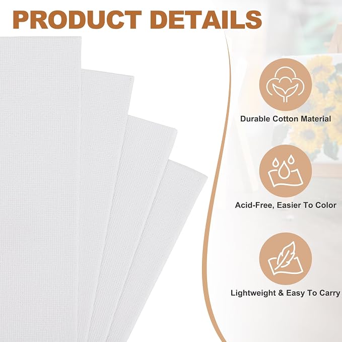 MECCANIXITY Canvas Boards for Painting, 6x6 Cotton Blank Primed Art Canvas - Image 3