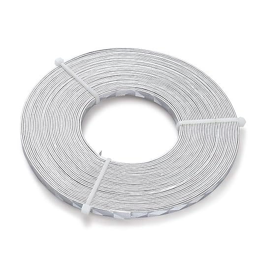 Fashewelry 32.8 Feet 5mm Aluminum Flat Artistic Wire Silver Bendable Metal by FASHEWELRY