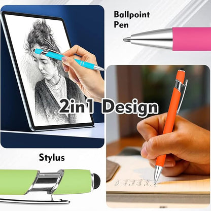 12 PCS 2 in 1 Stylus Ballpoint Pen - Image 2