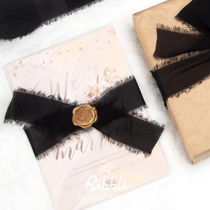 Ribbli Black Chiffon Ribbon - Image 4