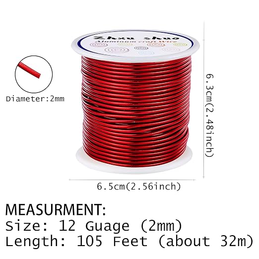 12 Gauge Aluminum Wire 35 Yards Anodized Metal Wire - Image 3