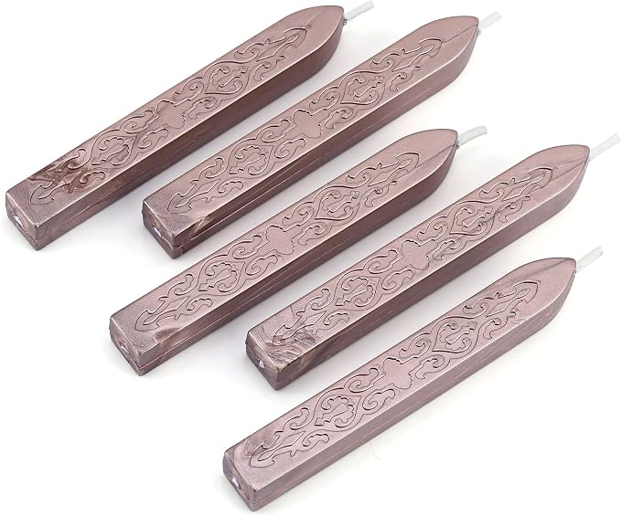 Yoption 5 Pieces Sealing Wax Sticks, Antique Champagne Gold Totem Fire by Yoption