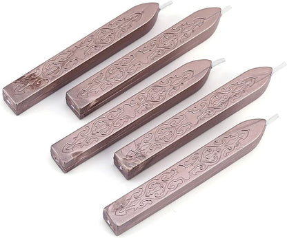 Yoption 5 Pieces Sealing Wax Sticks, Antique Champagne Gold Totem Fire by Yoption