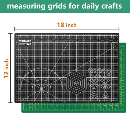 Worklion Self Healing Craft Mat: 18"x12" Rotary Cutting Mat - Image 2
