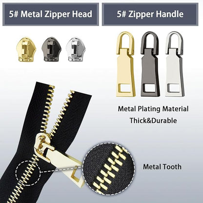 VICHERIA Zipper Repair Kit, Universal Size #5 Zippers - Image 4