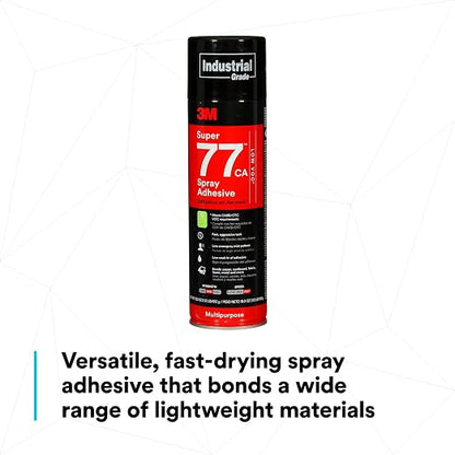 3M Super 77 Multipurpose Permanent Spray Adhesive Glue, Low VOC, Net Wt 18 oz - Image 4