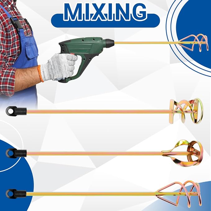 Set of 3 Paint Mixer for Drill Epoxy Resin, Cement Blades, Paint Stirrer - Image 4