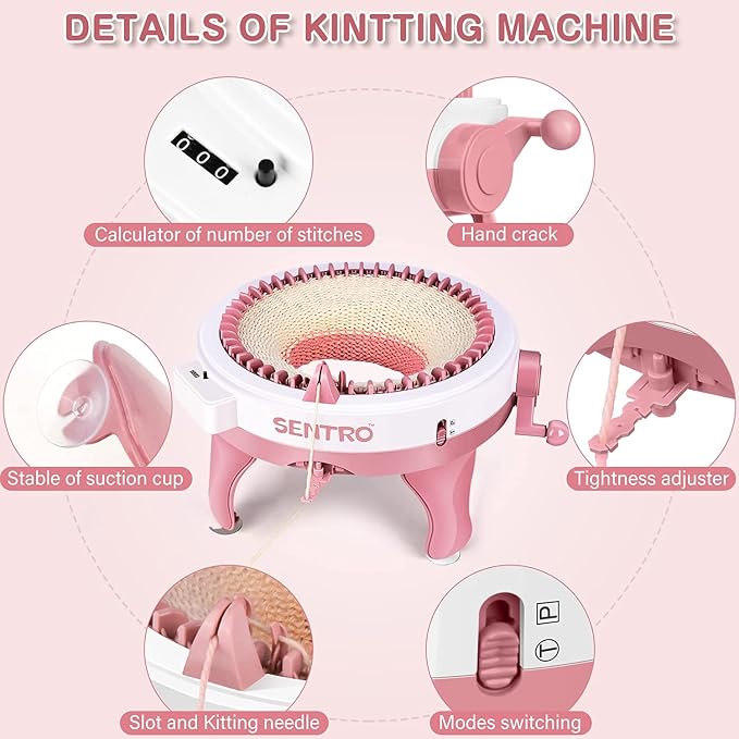 SENTRO Knitting Machine 48 Needles, Smart Knitting Crochet Machine, Double - Image 5