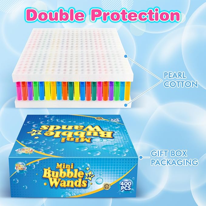 SpringFlower 400 PCS Mini Bubble Wand, Bubble Bulk - Image 3