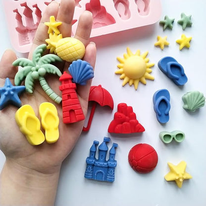 Summer Beach Theme Chocolate Molds, Coconut Tree Sun Shell Starfish Marine Cake - Image 5
