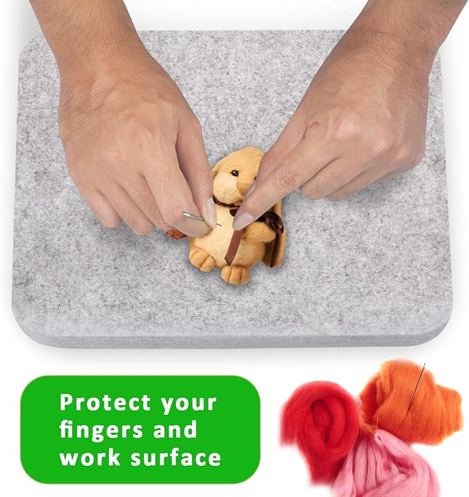 FCENDS Needle Felting Pad, 100% Natural Wool, Thick and Firm Felt Base - Image 4