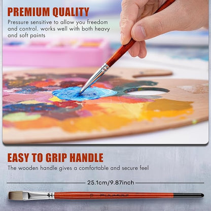 14pcs Acrylic Paint Brushes, Professional Synthetic Bristles Paint Brush Set - Image 5