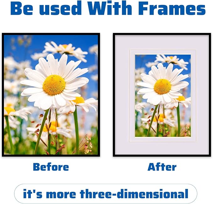 HOTUO 10 Pack Acid Free White Picture Frame Mats, Pre-Cut 11x14 Picture Mats - Image 4