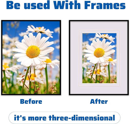 HOTUO 10 Pack Acid Free White Picture Frame Mats, Pre-Cut 11x14 Picture Mats - Image 4