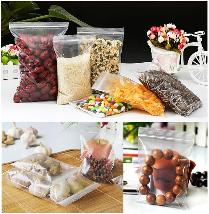 Small Plastic Bags for Jewelry 300pcs 3 Assorted Sizes Clear Zipper Baggies - Image 6