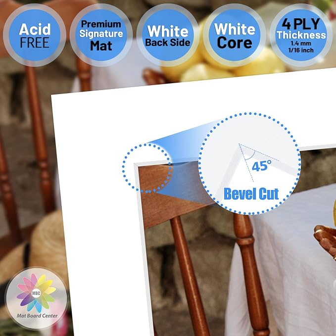 Mat Board Center, 14x14 for 10x10 White Photo Picture Mats - Image 3