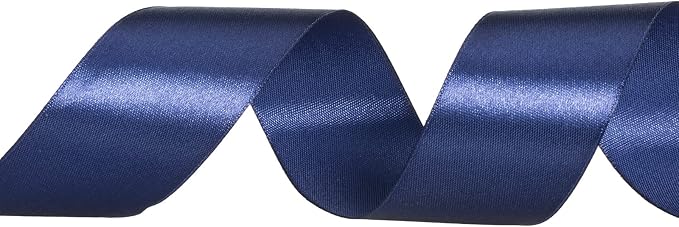 1 1/2 Inch Navy Solid Satin Ribbon, 50 Yards Craft Fabric Ribbon - Image 3
