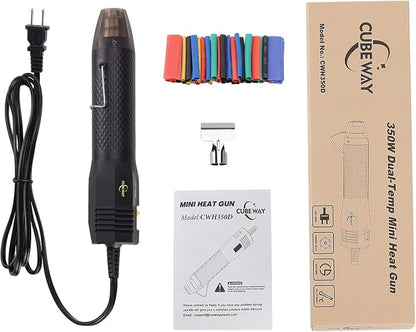 Mini Heat Gun with 6.56FT Long Cable, CUBEWAY 350W Dual-Temp 392~662°F Heat - Image 8