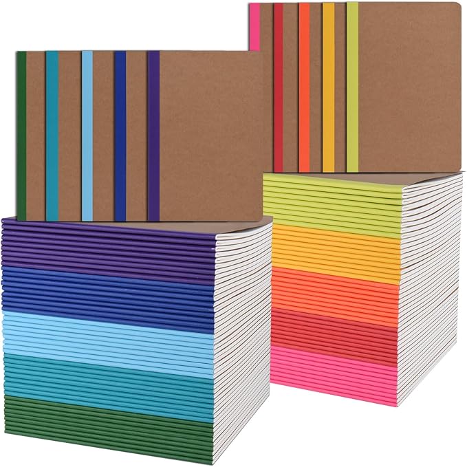 ZCZN Composition Notebooks Bulk, A5 Kraft Cover Lined Journals by ZCZN