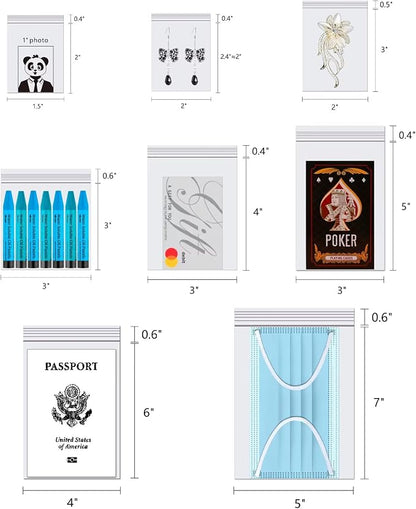 Clear Plastic Jewelry Zip Bags 300pcs 2" x 3" Clear Resealable Zipper Poly Bags - Image 4