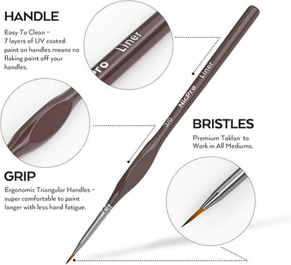 Nicpro 7 PCS Micro Fine Detail Paint Brush Set, Small Miniature Fine Tip Detail - Image 3