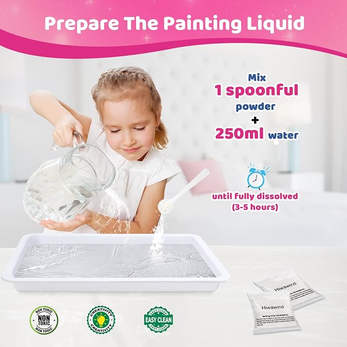 Water Marbling Paint for Kids, Art Supplies for Kids, Arts and Crafts for Girls - Image 3