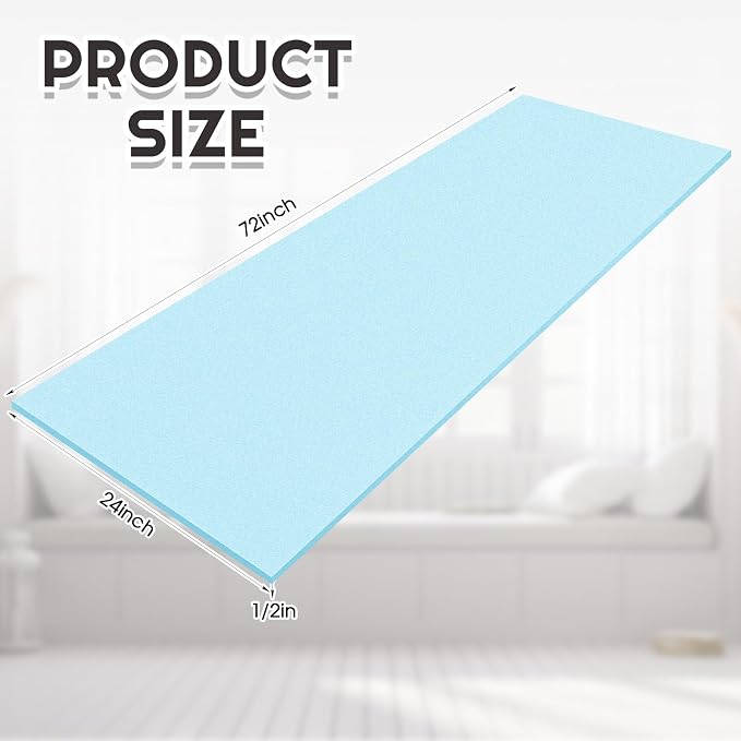 Amylove Polyurethane Foam 24" x 72" High Density Cushion Upholstery Foam Sheet - Image 2