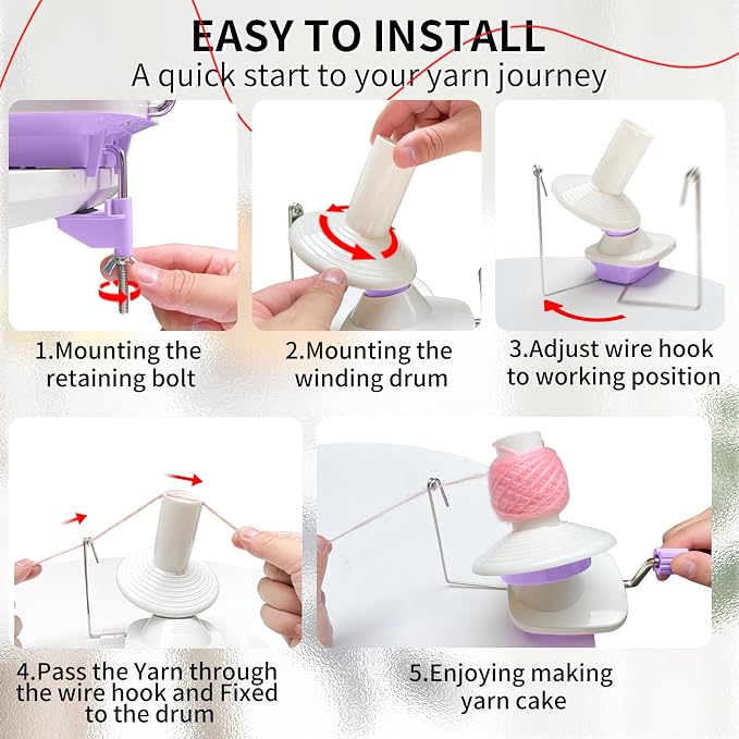 SPEENSUN Yarn Winder, 3.5 OZ Easy-to-Install and Efficiently Yarn Spinner - Image 3