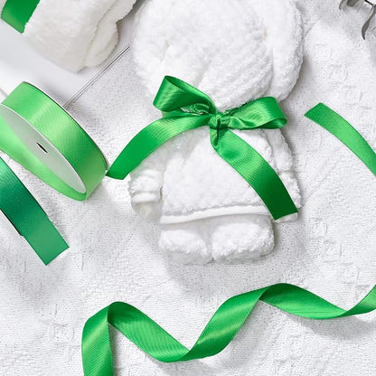 5/8" x 100 Yards Emerald Green Polyester Satin Ribbon Single Faced Bulk Fabric - Image 4