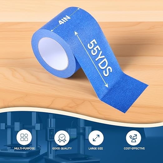 Wide Blue Painters Tape, 4 Inch x 55 Yards, Wide Masking Tape - Image 2