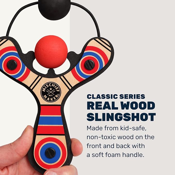 Mighty Fun! - Mischief Maker® Wooden Slingshot - Classic Series - Real Wood - Image 3