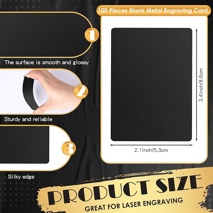 weparmeety 100 Pcs Metal Engraving Blanks Aluminum Sheet Laser Engraving - Image 2
