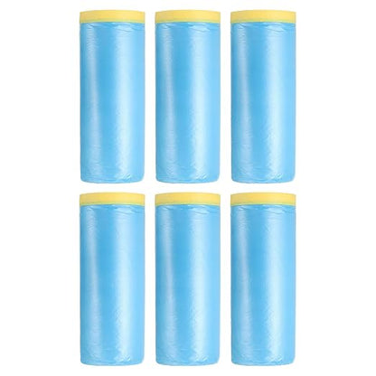 uxcell Pre-Taped Masking Film, 4.9ft x 82ft Plastic Paint Drop Cloth by uxcell