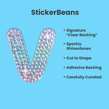 StickerBeans® Rhinestone Alphabet Letter Sticker V - Image 2