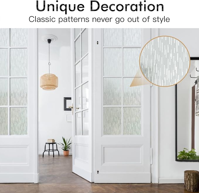 Haton Window Privacy Film, Frosted Glass Static Cling Sun Heat Blocking Window - Image 7