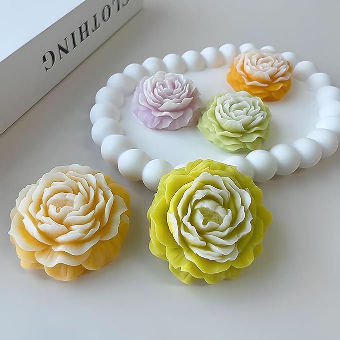 3D Peony Candle Mold 2Pack, Peony Molds - Image 4