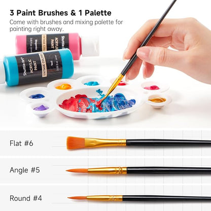 Shuttle Art Acrylic Paint Set, 25 Vintage Colours, 2oz/60ml Bottles, Rich - Image 8