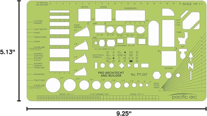 Pacific Arc, Architects & Builders Template, 1/4 in Scale, Drawing aid Stencil - Image 3