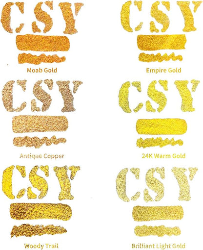 CSY art gallery Metallic Acrylic Paint Ink-Water Resistant Drawing Inks Set-24K - Image 5