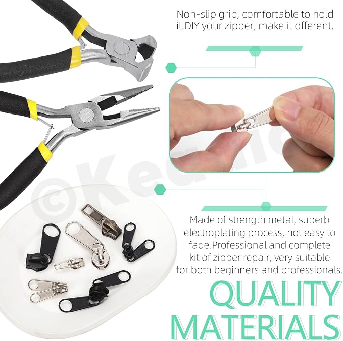 Keadic 144Pcs Zipper Repair Kit - Image 3